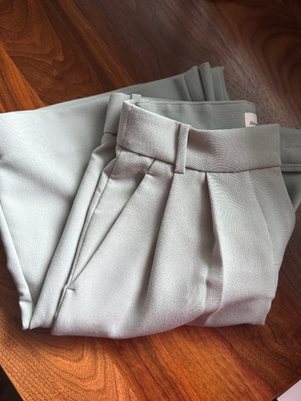 Abercrombie & Fitch Sloane Wide Leg Trouser - Sage Green - 00 Short